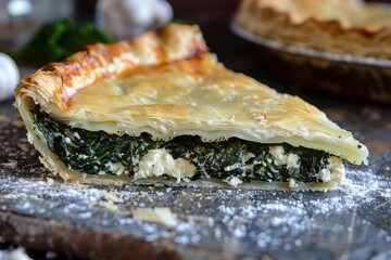 Poster - A piece of spinach ricotta pie