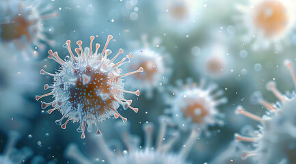 Poster - Many small germs. Generative AI.