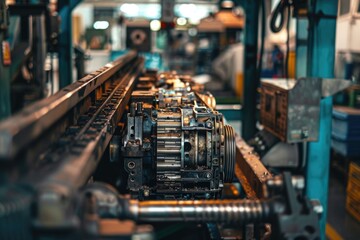 Poster - Machine sits in a factory environment
