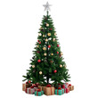 © Josh Zachary - Decorated Christmas tree with presents for new year. png isolated background. transparent background