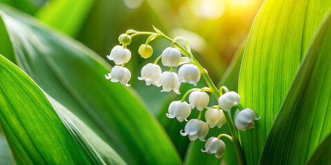 Lily of the valley flower isolated on white background