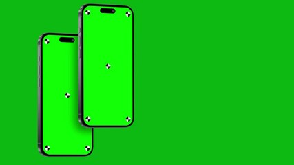 Wall Mural - baku, azerbaijan - july 12, 2024: phone green screen rotation motion loop – seamless center with gre