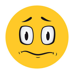 Cartoon faces. Funny face expressions, caricature emotions. Cute character with expressive eyes and mouth, smiley emoticon happy tongue emoticon