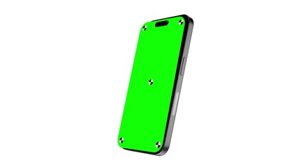Wall Mural - baku, azerbaijan - july 12, 2024: phone green screen rotation motion loop – seamless center with whi