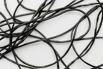 Black wire on white background