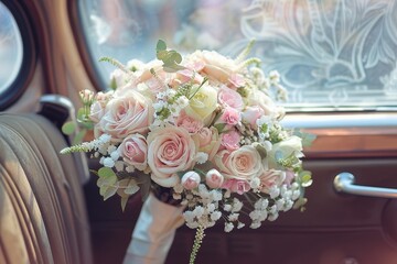 Sticker - bouquet of flowers for wedding car décor