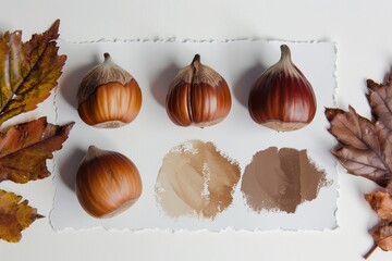 Canvas Print - Chestnut is the focal point on a white backdrop showcasing natural simplicity with NutL and Delightpalette