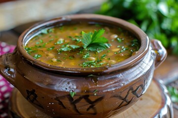 Chestnut soup with a rustic touch