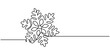 © Line emotion - Merry Christmas decoration. Continuous one line drawing art, Snowflake vector one line continuous illustration. Winter holiday freehand drawing. Hand drawn linear icon. Festive design for print