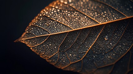 Wall Mural - Dew Drops on a Leaf