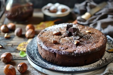 Canvas Print - Classic chestnut chocolate cake