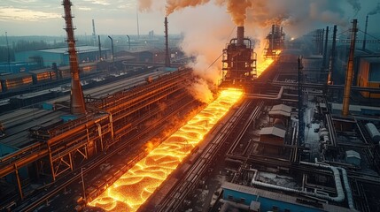 Poster - Steel industry. factory. Generative AI.