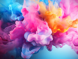 Wall Mural - Attractive Abstract colorful ink clouds in water