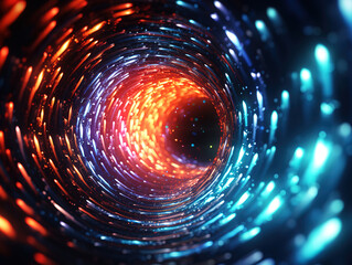 Wall Mural - Awesome High speed warp of blue light with radial burst