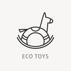 Wall Mural - rocking wooden horse icon vector illustration