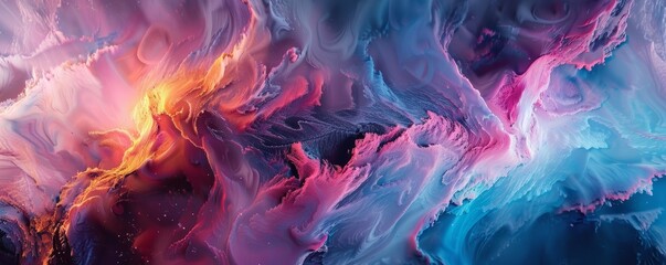 Wall Mural - Surreal dreamscape with flowing colors, 4K hyperrealistic photo