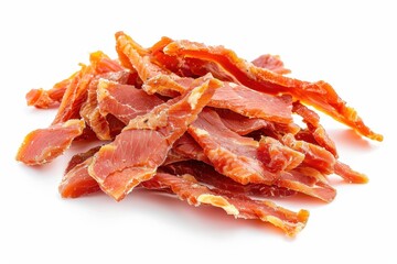 Wall Mural - Close up isolated chicken jerky on white background with clipping path