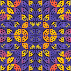 Poster - Digital illustration of a symmetrical pattern of intertwining shapes. 3d rendering
