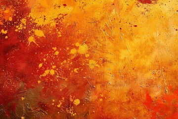 Wall Mural - Abstract oil paint strokes in fiery red, orange, and yellow colors
