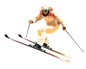 Wall Mural - PNG Man Skiing Jumping skier skiing recreation jumping.