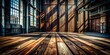 © Caitlin - moody dark wood planks with bold grain patterns and heavy shadows against a dimly lit industrial background with urban grittiness