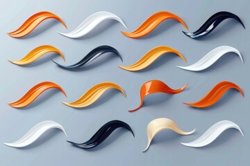Poster - A collection of wavy shapes on a neutral gray background, great for abstract or geometric design