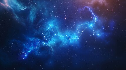 Wall Mural - a vibrant view of the night sky showcasing constellations and nebulae in deep space