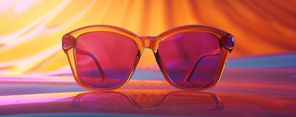 Retro sunglasses with bold frames, 4K hyperrealistic photo