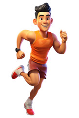 Poster - PNG Running cartoon male white background.