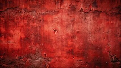 Rough, worn red concrete wall with dark, uneven edges and subtle texture, evoking an urban, industrial feel, perfect for grungy, edgy design projects.