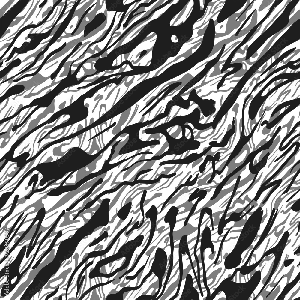 Seamless animal skin pattern. Black and white stripes texture. Zebra ...