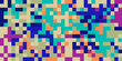 © animation stock - Abstract geometric pixel pattern with vibrant colors 80s. Perfect for backgrounds, design elements, or textile prints.