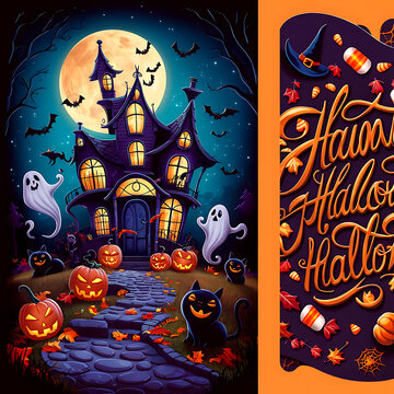 Halloween card design.
