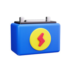 Poster - battery 3d render icons