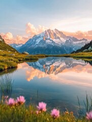 Wall Mural - Mountain Lake Scene