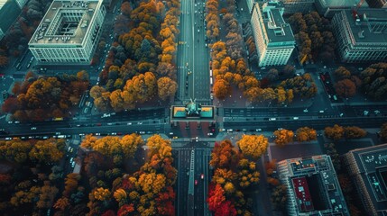 A city view with a lot of trees and buildings