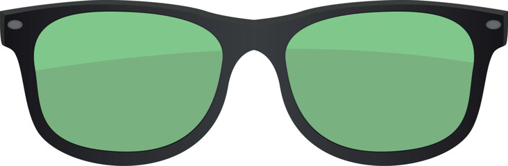 Sticker - Sunglasses icon. Green spectacles. Color fashion accessory