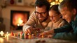 © ZeNDaY - Happy family playing board game at home