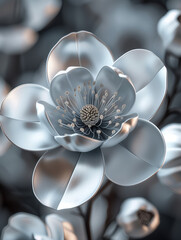 Canvas Print - white flower Generative AI