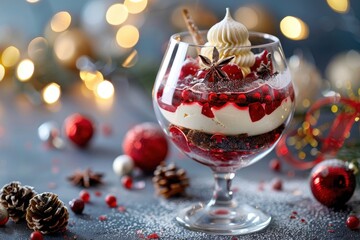 Poster - Festive holiday drink with decorative topping