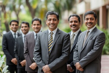 group of indian businessmen or corporate people standing for a photo, generative ai