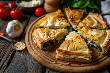 Canvas Print - Greek spinach and cheese pie