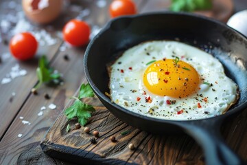 Poster - Healthy recipe for pan fried poached eggs