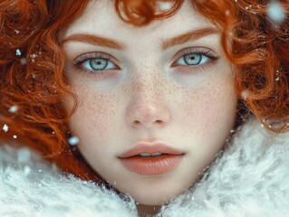 Canvas Print - Woman with freckles