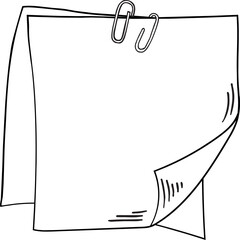 Wall Mural - Paper note template. Sketch drawing message page