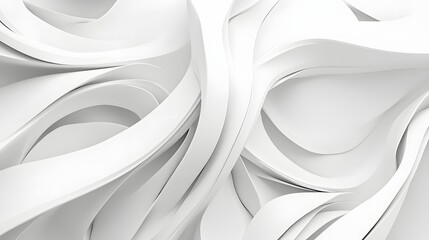 51. Abstract 3D design featuring sleek, angular forms and interwoven shapes creating a futuristic pattern on white.