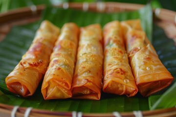 Wall Mural - Indonesian spring rolls known as Lumpia Semarang or Lunpia