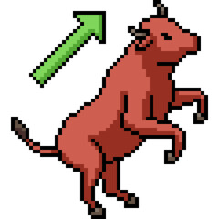 Sticker - pixel art of red bull rise