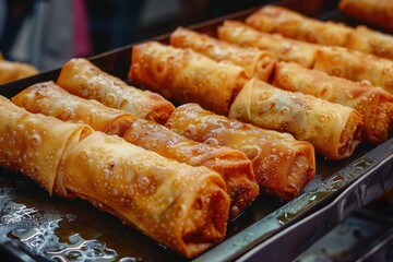 Poster - Popular Thai and Chinese snack Por Pieer Tod Thai Spring Rolls