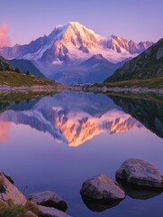 Canvas Print - Mountain Reflection on Lake